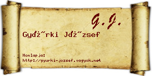 Gyürki József névjegykártya